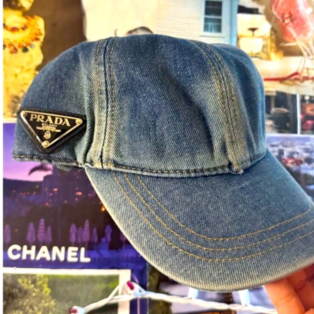 Prada Blue Denim Cap